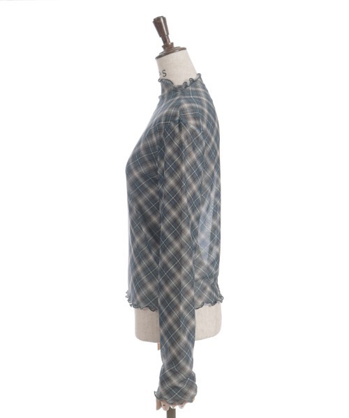 axes femme(アクシーズファム)の「チェック柄シアートップス(Tシャツ/カットソー・レディース・グレー/キナリ・FREE)」の15枚目の写真