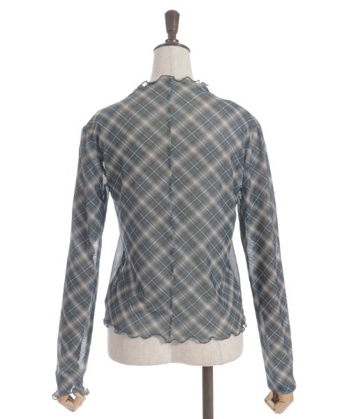 axes femme(アクシーズファム)の「チェック柄シアートップス(Tシャツ/カットソー・レディース・グレー/キナリ・FREE)」の9枚目の写真
