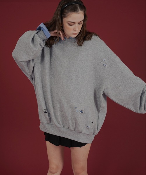 FORME オーバーサイズ グレー スウェット ゲームグラフィックオーバーサイズスウェット MONO-MART│MONO-MART