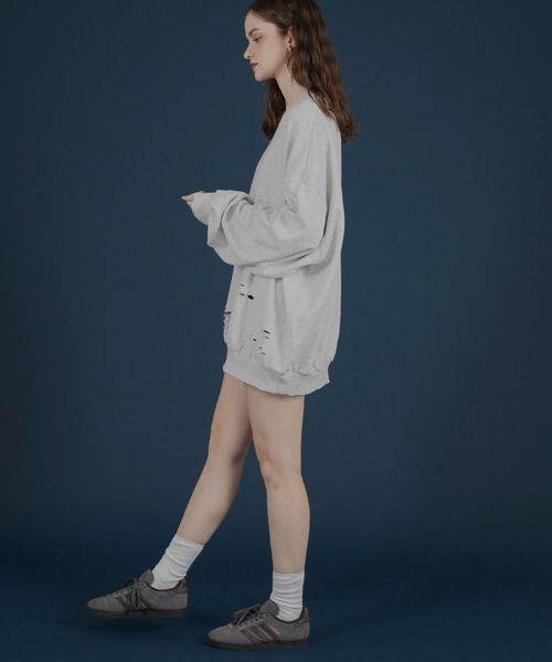 セール】オーバーサイズダメージスウェット（スウェット）｜Mili