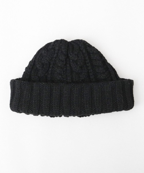 Mr.COVER（ミスターカバー）の「日本製 ウール混アクリル 編み替え ケーブル編み ロールキャップ ニット帽（ニットキャップ/ビーニー・メンズ・グレー/ネイビー/マスタード/カーキ/ブラック・FREE）」の14枚目の写真