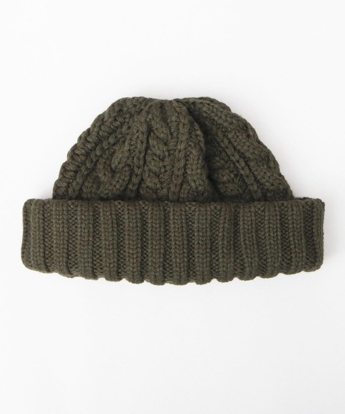 Mr.COVER（ミスターカバー）の「日本製 ウール混アクリル 編み替え ケーブル編み ロールキャップ ニット帽（ニットキャップ/ビーニー・メンズ・グレー/ネイビー/マスタード/カーキ/ブラック・FREE）」の16枚目の写真