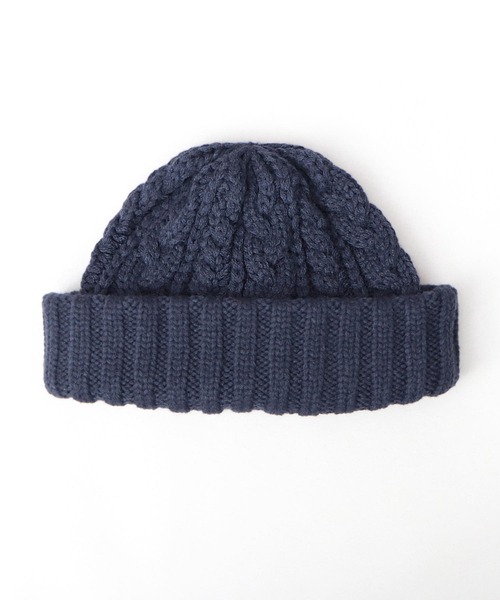 Mr.COVER（ミスターカバー）の「日本製 ウール混アクリル 編み替え ケーブル編み ロールキャップ ニット帽（ニットキャップ/ビーニー・メンズ・グレー/ネイビー/マスタード/カーキ/ブラック・FREE）」の17枚目の写真