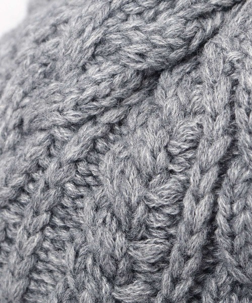 Mr.COVER（ミスターカバー）の「日本製 ウール混アクリル 編み替え ケーブル編み ロールキャップ ニット帽（ニットキャップ/ビーニー・メンズ・グレー/ネイビー/マスタード/カーキ/ブラック・FREE）」の21枚目の写真