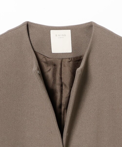 B:MING by BEAMS（ビーミングバイビームス）の「ノーカラー コート（ノーカラーコート・レディース・ベージュ/ブラック/ブラウン系その他4・SMALL/MEDIUM）」の8枚目の写真
