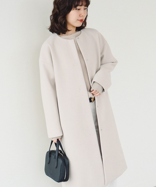 B:MING by BEAMS（ビーミングバイビームス）の「ノーカラー コート（ノーカラーコート・レディース・ベージュ/ブラック/ブラウン系その他4・SMALL/MEDIUM）」の3枚目の写真