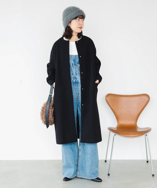 B:MING by BEAMS（ビーミングバイビームス）の「ノーカラー コート（ノーカラーコート・レディース・ベージュ/ブラック/ブラウン系その他4・SMALL/MEDIUM）」の2枚目の写真