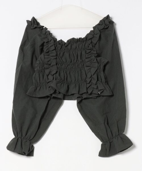 GORGE(ゴージ)の「《フリル×シャーリング》レディース チェック柄 ブラウス 長袖 トップス 体型カバー 春夏秋(シャツ/ブラウス・レディース・ブラウン/ボルドー/ブラック・F)」の13枚目の写真