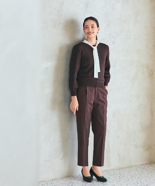 Reflect(リフレクト)の「【選べる8色/スカートにもパンツにも◎】ウール混ボートネックニット(ニット/セーター・レディース・ネイビー/ブルー系その他/パープル/オフホワイト/グリーン系/ライトイエロー系/ブラウン系その他/ダークグレー・11/09/07/05/15 /13)」の10枚目の写真