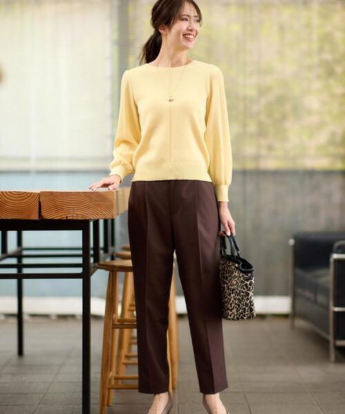 Reflect(リフレクト)の「【選べる8色/スカートにもパンツにも◎】ウール混ボートネックニット(ニット/セーター・レディース・ネイビー/ブルー系その他/パープル/オフホワイト/グリーン系/ライトイエロー系/ブラウン系その他/ダークグレー・11/09/07/05/15 /13)」の15枚目の写真