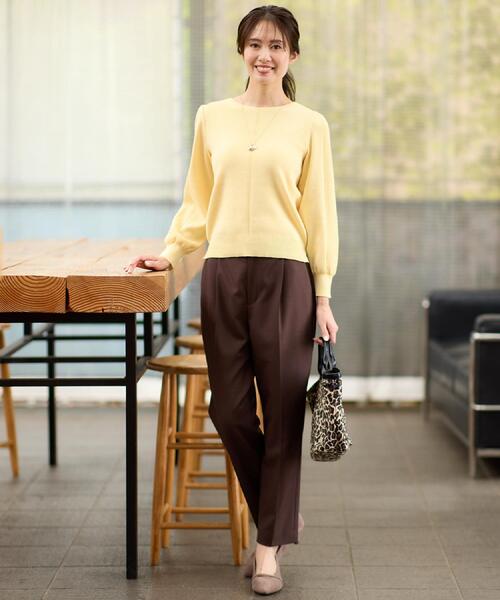 Reflect(リフレクト)の「【選べる8色/スカートにもパンツにも◎】ウール混ボートネックニット(ニット/セーター・レディース・ネイビー/ブルー系その他/パープル/オフホワイト/グリーン系/ライトイエロー系/ブラウン系その他/ダークグレー・11/09/07/05/15 /13)」の16枚目の写真