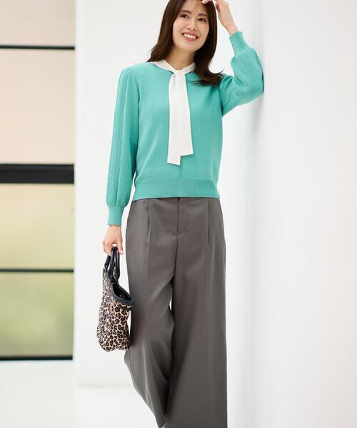 Reflect(リフレクト)の「【選べる8色/スカートにもパンツにも◎】ウール混ボートネックニット(ニット/セーター・レディース・ネイビー/ブルー系その他/パープル/オフホワイト/グリーン系/ライトイエロー系/ブラウン系その他/ダークグレー・11/09/07/05/15 /13)」の18枚目の写真