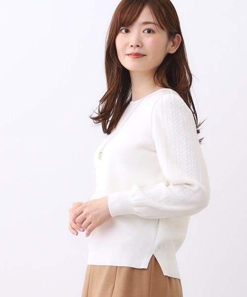 Reflect(リフレクト)の「【選べる8色/スカートにもパンツにも◎】ウール混ボートネックニット(ニット/セーター・レディース・ネイビー/ブルー系その他/パープル/オフホワイト/グリーン系/ライトイエロー系/ブラウン系その他/ダークグレー・11/09/07/05/15 /13)」の20枚目の写真