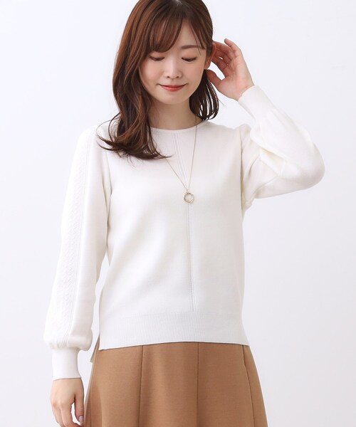 Reflect(リフレクト)の「【選べる8色/スカートにもパンツにも◎】ウール混ボートネックニット(ニット/セーター・レディース・ネイビー/ブルー系その他/パープル/オフホワイト/グリーン系/ライトイエロー系/ブラウン系その他/ダークグレー・11/09/07/05/15 /13)」の21枚目の写真