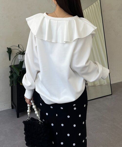 prose verse（プロズヴェール）の「ビッグフリルカラースウェット（スウェット・レディース・オフホワイト/グレー/ブラック・MEDIUM/LARGE）」の13枚目の写真