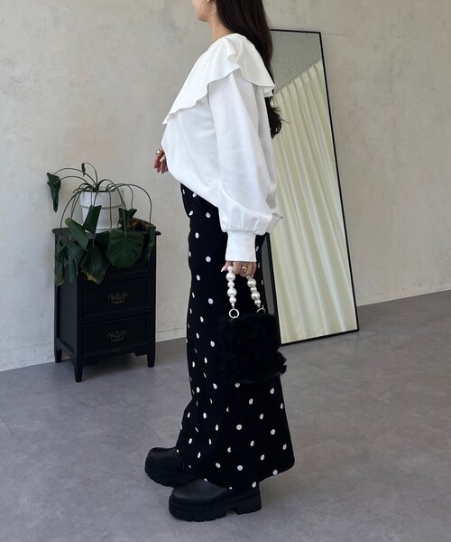 prose verse（プロズヴェール）の「ビッグフリルカラースウェット（スウェット・レディース・オフホワイト/グレー/ブラック・MEDIUM/LARGE）」の20枚目の写真