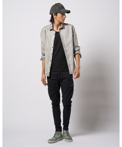 wjk(ダヴルジェイケイ)の「jersey B.B.cap(キャップ・メンズ・ブラック/チャコールグレー・FREE)」の20枚目の写真