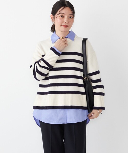 SHIPS Colors（シップス カラーズ）の「SHIPS Colors:〈手洗い可能〉フラッフィー クルーネック ニット◇（ニット/セーター・レディース・ナチュラル/ブルー/オレンジ/ダークブラウン/ピンク/ブラック・ONE SIZE）」の19枚目の写真
