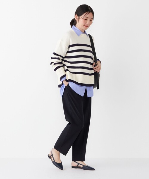 SHIPS Colors（シップス カラーズ）の「SHIPS Colors:〈手洗い可能〉フラッフィー クルーネック ニット◇（ニット/セーター・レディース・ナチュラル/ブルー/オレンジ/ダークブラウン/ピンク/ブラック・ONE SIZE）」の8枚目の写真