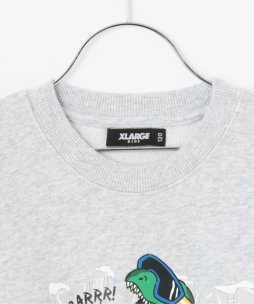 XLARGE KIDS（エクストララージキッズ）の「【人気商品再入荷】【直営店で取り扱い無し】スノーボードT-REXトレーナー（スウェット・キッズ・トップグレー/ブルー・110cm/120cm/130cm/140cm）」の4枚目の写真