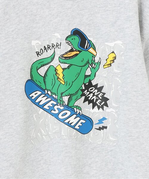 XLARGE KIDS（エクストララージキッズ）の「【人気商品再入荷】【直営店で取り扱い無し】スノーボードT-REXトレーナー（スウェット・キッズ・トップグレー/ブルー・110cm/120cm/130cm/140cm）」の5枚目の写真