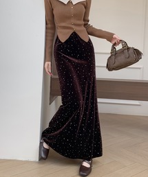 ABITOKYO（アビトーキョー）の「ラインストーンベロアマーメイドスカート（スカート）」