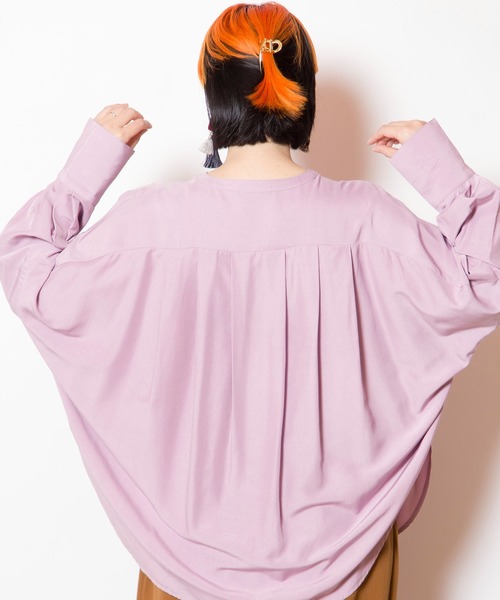 OSMOSIS（オズモーシス）の「タックシャツブラウス（シャツ/ブラウス・レディース・カーキ/アイボリー/ブラック/ピンク・ONE SIZE）」の11枚目の写真