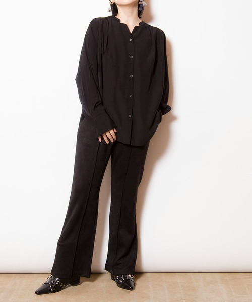 OSMOSIS（オズモーシス）の「タックシャツブラウス（シャツ/ブラウス・レディース・カーキ/アイボリー/ブラック/ピンク・ONE SIZE）」の20枚目の写真