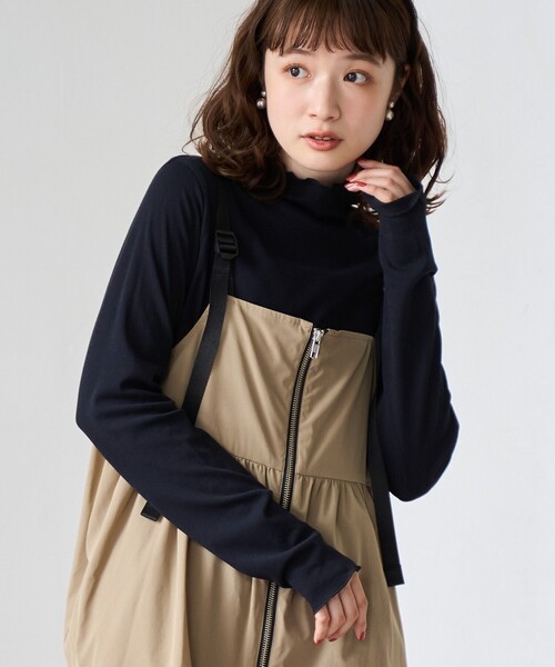 coen（コーエン）の「メローシアータートルロンT（Tシャツ/カットソー・レディース・オレンジ/コバルトブルー/オフホワイト/ブラック・M/L）」の2枚目の写真