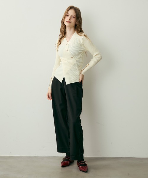 Clum(クルム)の「ヨークデザインストレートスラックス(スラックス・レディース・ブラック/グレー・LARGE/MEDIUM/SMALL)」の9枚目の写真