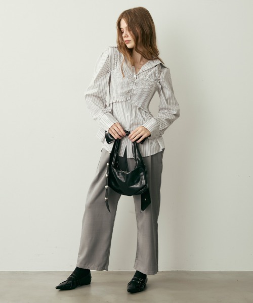 Clum(クルム)の「ヨークデザインストレートスラックス(スラックス・レディース・ブラック/グレー・LARGE/MEDIUM/SMALL)」の22枚目の写真