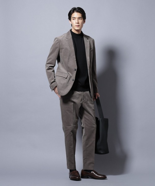 ナノユニバース　ダメリーノ　コーデュロイ　セットアップ　ストレッチ　ブラウン セール】「Damerino」コットンコーデュロイストレッチ