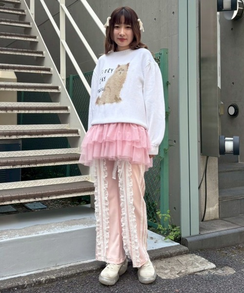 Candy Stripper（キャンディストリッパー）の「FRILL LACY JERSEY パンツ（その他パンツ・レディース・ブラック/グレー/ピンク・FREE）」の10枚目の写真