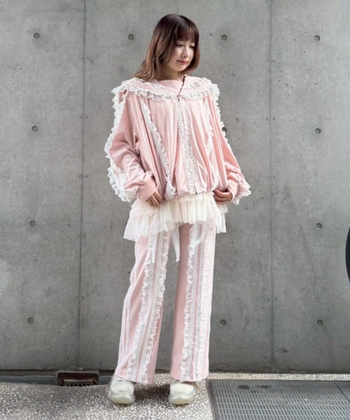 Candy Stripper（キャンディストリッパー）の「FRILL LACY JERSEY パンツ（その他パンツ・レディース・ブラック/グレー/ピンク・FREE）」の6枚目の写真