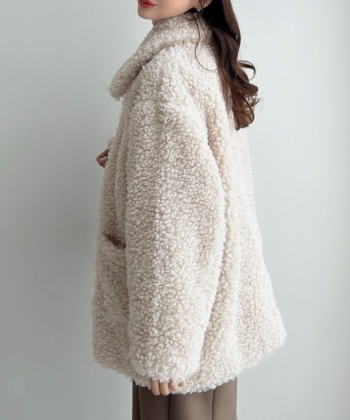 プードルファーステンカラーミドルコート（ステンカラーコート