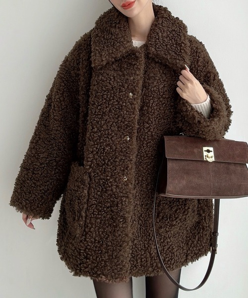 Meiru（メイル）の「プードルファーステンカラーミドルコート（ステン