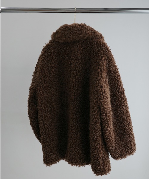 プードルファーステンカラーミドルコート（ステンカラーコート