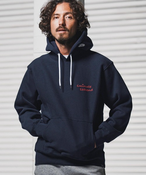 1minute 1second(ワンミニットワンセカンド)の「mpa3959-12oz heavy weight hoodie with cursive embroidery パーカー(1M25F250)(パーカー・メンズ・ネイビー/アッシュ/ブラック・M/S/XL/L)」の21枚目の写真