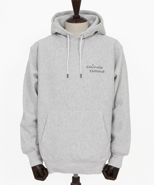 1minute 1second(ワンミニットワンセカンド)の「mpa3959-12oz heavy weight hoodie with cursive embroidery パーカー(1M25F250)(パーカー・メンズ・ネイビー/アッシュ/ブラック・M/S/XL/L)」の4枚目の写真