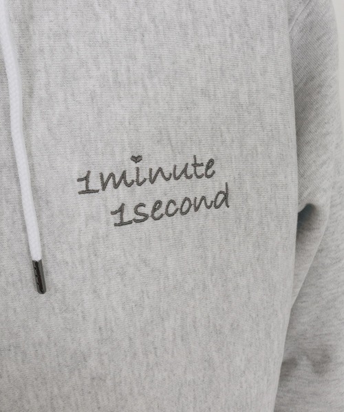 1minute 1second(ワンミニットワンセカンド)の「mpa3959-12oz heavy weight hoodie with cursive embroidery パーカー(1M25F250)(パーカー・メンズ・ネイビー/アッシュ/ブラック・M/S/XL/L)」の8枚目の写真