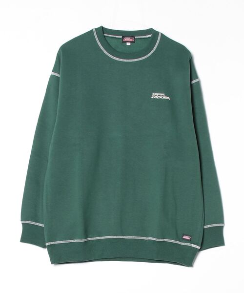 Dickies(ディッキーズ)の「【GENUINE DICKIES/ジェニュインディッキーズ】裏起毛 配色ステッチ 刺繍ロゴ スウェット トレーナー(スウェット・レディース・グリーン/スミクロ/オートミール・M/L)」の8枚目の写真