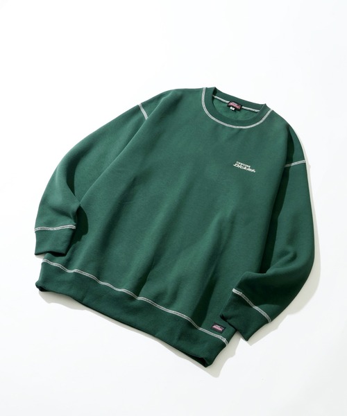 Dickies(ディッキーズ)の「【GENUINE DICKIES/ジェニュインディッキーズ】裏起毛 配色ステッチ 刺繍ロゴ スウェット トレーナー(スウェット・レディース・グリーン/スミクロ/オートミール・M/L)」の5枚目の写真