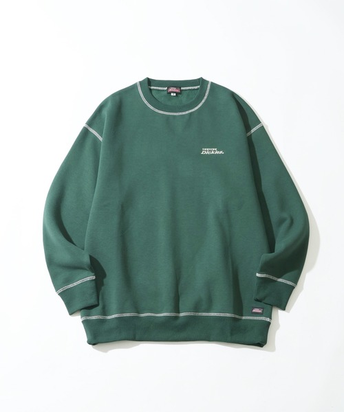 Dickies(ディッキーズ)の「【GENUINE DICKIES/ジェニュインディッキーズ】裏起毛 配色ステッチ 刺繍ロゴ スウェット トレーナー(スウェット・レディース・グリーン/スミクロ/オートミール・M/L)」の9枚目の写真