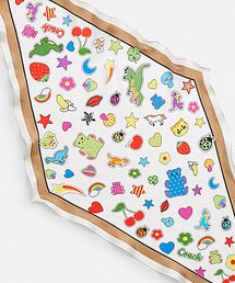 スカーフ バンダナ シューティング スター レキシー プリント シルク スクエア スカーフ レディース スカーフ バンダナ シューティング スター レキシー プリント シルク