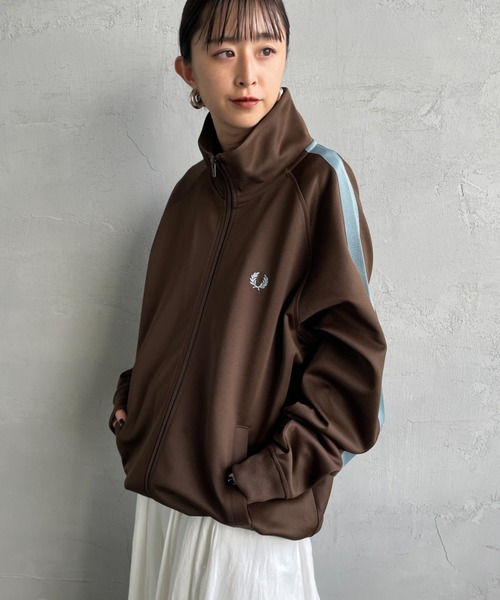 【美品】【FRED PERRY】トラックジャケットジャージ　サイドライン刺繍 FRED PERRY - 90s美品 M】フレッドペリー刺繍トラックジャケット