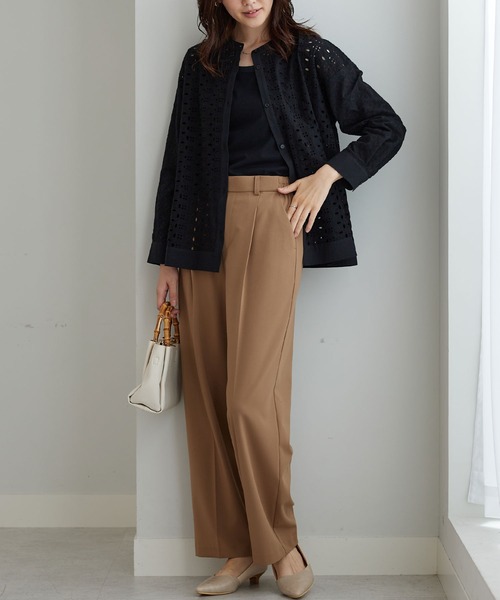 BELLUNA PLUS(ベルーナ)の「花柄レース切替シャツジャケット(シャツ/ブラウス・レディース・オフホワイト/ブラック/ミント・MEDIUM/LARGE/X-LARGE)」の8枚目の写真