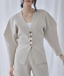 エルフランク（ELFRANK）/ニット セットアップ カーブスリーブ Vネック カーディガン ワイドパンツ 上下セット ELFRANK（エルフランク）の「【2025AW】ニット セットアップ カーブ