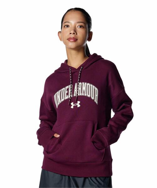 UNDER ARMOUR(アンダーアーマー)の「UAライバルフリース グラフィック プルオーバー フーディー(トレーニング/レディース)(スウェット・レディース・レッド・L/M)」の1枚目の写真