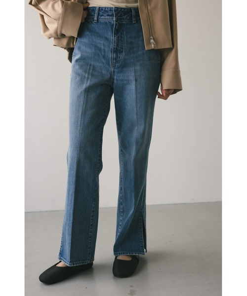 STYLEMIXER(スタイルミキサー)の「ヘムスリットストレートデニムパンツ(デニムパンツ・レディース・インディゴブルー/ブルー・X-SMALL/SMALL/MEDIUM)」の1枚目の写真