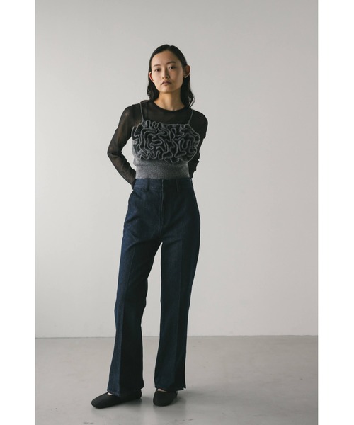 STYLEMIXER(スタイルミキサー)の「ヘムスリットストレートデニムパンツ(デニムパンツ・レディース・インディゴブルー/ブルー・X-SMALL/SMALL/MEDIUM)」の5枚目の写真